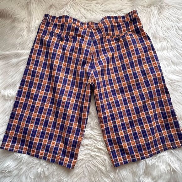 Celebrity By Design Shorts Men Blue Orange Plaid Denver Broncos Size 46x16 - Picture 4 of 5